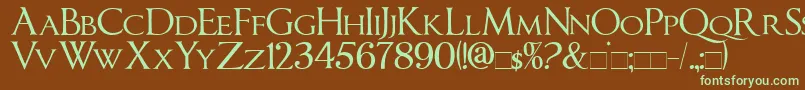 ImperatorSmallCaps Font – Green Fonts on Brown Background