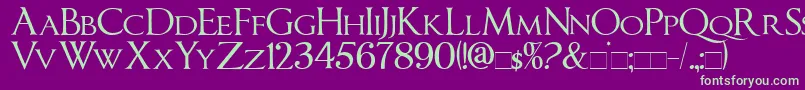 ImperatorSmallCaps Font – Green Fonts on Purple Background
