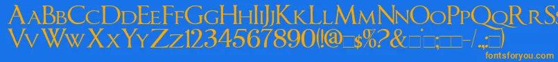 ImperatorSmallCaps Font – Orange Fonts on Blue Background