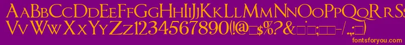 ImperatorSmallCaps Font – Orange Fonts on Purple Background
