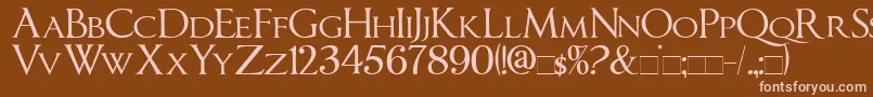 ImperatorSmallCaps Font – Pink Fonts on Brown Background