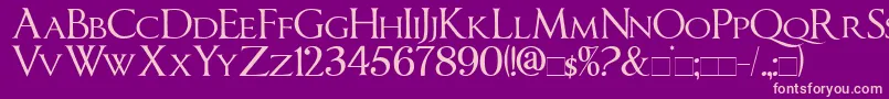 ImperatorSmallCaps Font – Pink Fonts on Purple Background
