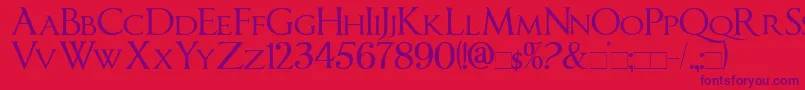ImperatorSmallCaps-Schriftart – Violette Schriften auf rotem Hintergrund