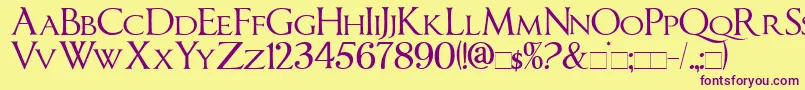 ImperatorSmallCaps Font – Purple Fonts on Yellow Background