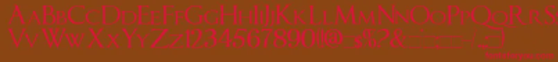 ImperatorSmallCaps-Schriftart – Rote Schriften auf braunem Hintergrund