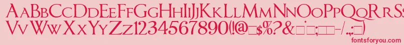 ImperatorSmallCaps Font – Red Fonts on Pink Background