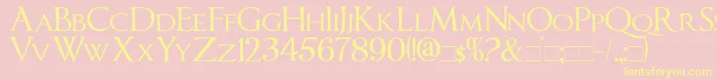ImperatorSmallCaps Font – Yellow Fonts on Pink Background