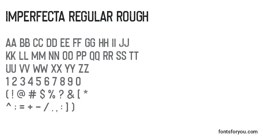 Imperfecta Regular Rough-fontti – aakkoset, numerot, erikoismerkit