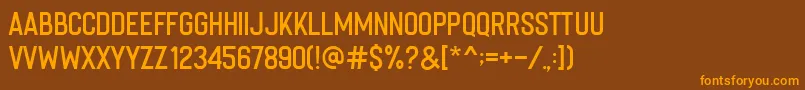 Fonte Imperfecta Regular – fontes laranjas em um fundo marrom