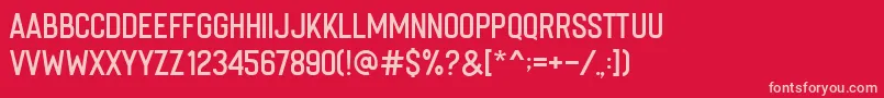 Imperfecta Regular Font – Pink Fonts on Red Background