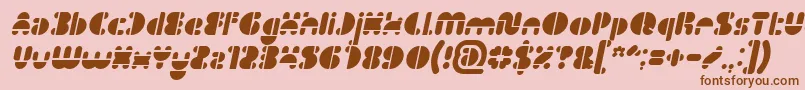 Fonte Impluse Of Heart Italic – fontes marrons em um fundo rosa