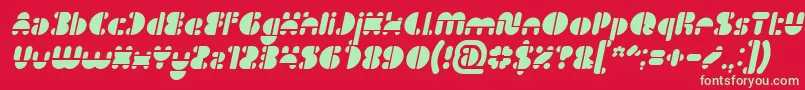 フォントImpluse Of Heart Italic – 赤い背景に緑の文字