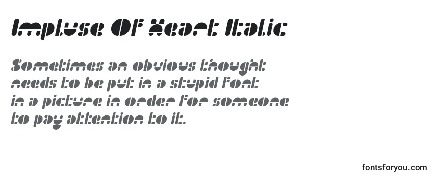 Обзор шрифта Impluse Of Heart Italic