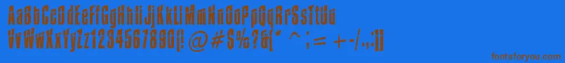 Saiba mais sobre a fonte IMPOS 30 Fonte IMPOS 30 – fontes marrons em um fundo azul