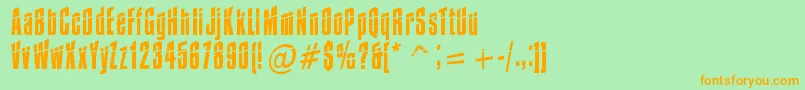 Weitere Informationen zur IMPOS 30-Schriftart IMPOS 30-Schriftart – Orangefarbene Schriften auf grünem Hintergrund