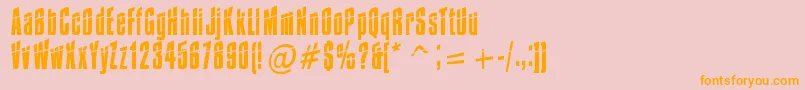 IMPOS 30-Schriftart – Orangefarbene Schriften auf rosa Hintergrund