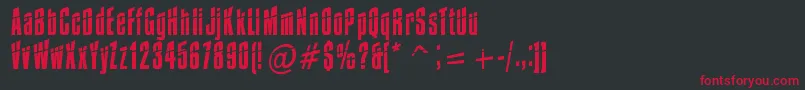Шрифт IMPOS 30 – красные шрифты на чёрном фоне