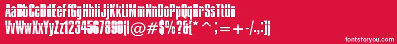 IMPOS0  -Schriftart – Weiße Schriften auf rotem Hintergrund