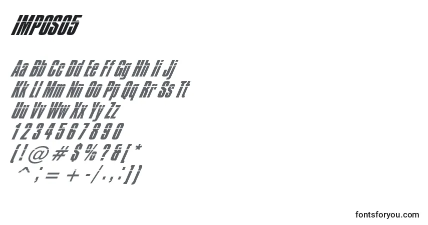 Schriftart IMPOS05  (130238) – Alphabet, Zahlen, spezielle Symbole