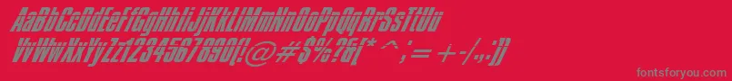 IMPOS05  Font – Gray Fonts on Red Background