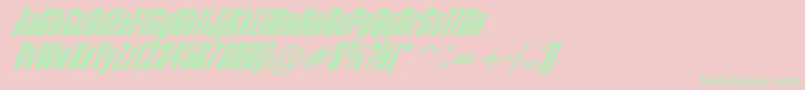 IMPOS05  Font – Green Fonts on Pink Background