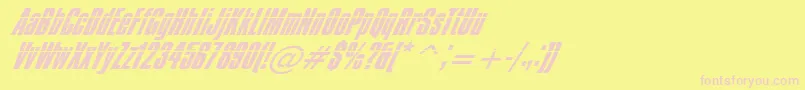 IMPOS05  Font – Pink Fonts on Yellow Background