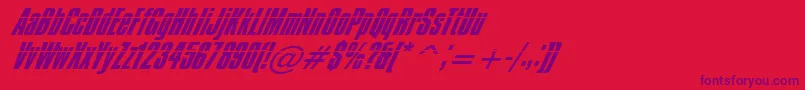 IMPOS05  Font – Purple Fonts on Red Background