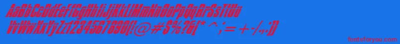 IMPOS05  Font – Red Fonts on Blue Background