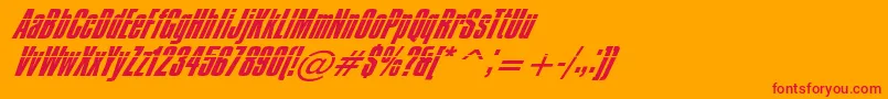 IMPOS05  Font – Red Fonts on Orange Background