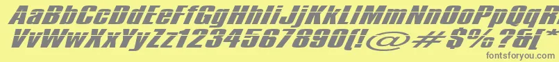 フォントIMPOS10  – 黄色の背景に灰色の文字