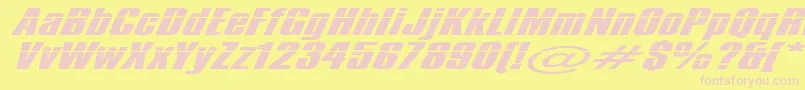 IMPOS10  Font – Pink Fonts on Yellow Background