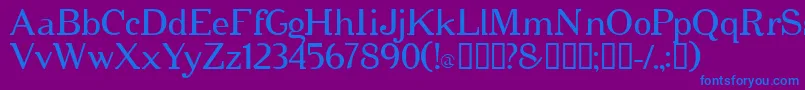 フォントCipher – 紫色の背景に青い文字