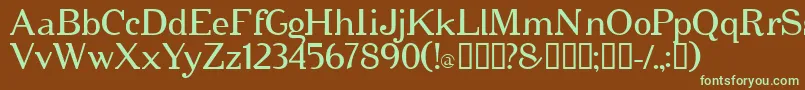 Cipher-fontti – vihreät fontit ruskealla taustalla