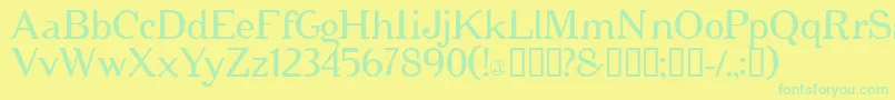 Fonte Cipher – fontes verdes em um fundo amarelo