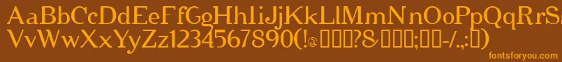 Cipher Font – Orange Fonts on Brown Background