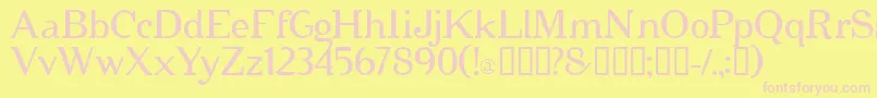 フォントCipher – ピンクのフォント、黄色の背景