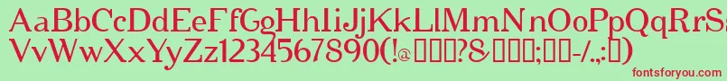 Cipher Font – Red Fonts on Green Background