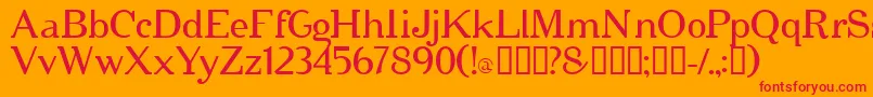Fonte Cipher – fontes vermelhas em um fundo laranja