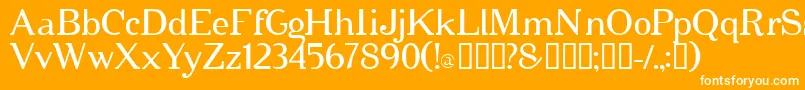 Cipher-Schriftart – Weiße Schriften auf orangefarbenem Hintergrund