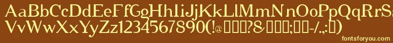 Cipher-fontti – keltaiset fontit ruskealla taustalla