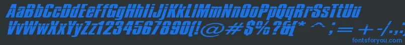 IMPOS50  Font – Blue Fonts on Black Background
