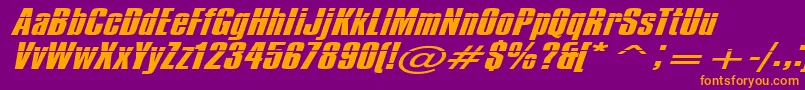 IMPOS50  Font – Orange Fonts on Purple Background