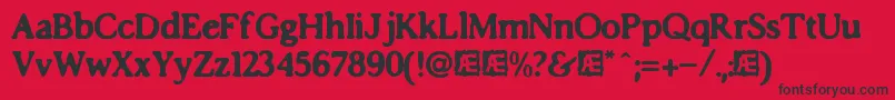 imposs accents Font – Black Fonts on Red Background
