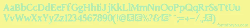 Fonte imposs accents – fontes verdes em um fundo amarelo