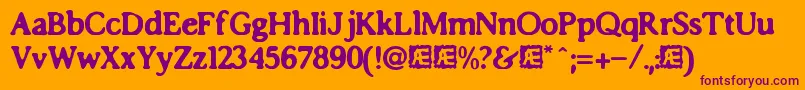 imposs accents Font – Purple Fonts on Orange Background