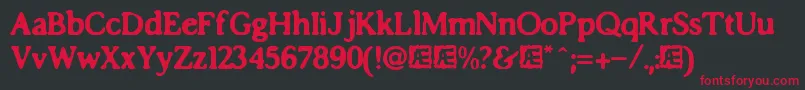 imposs accents Font – Red Fonts on Black Background