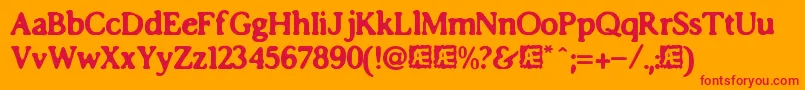 imposs accents Font – Red Fonts on Orange Background