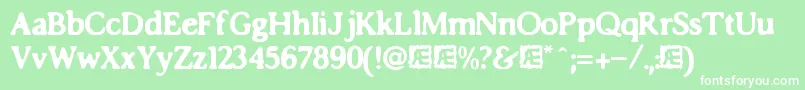 imposs accents Font – White Fonts on Green Background