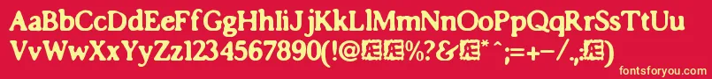 imposs accents Font – Yellow Fonts on Red Background