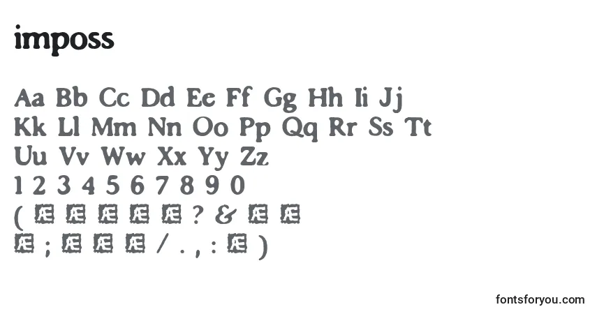Czcionka Imposs (130242) – alfabet, cyfry, specjalne znaki